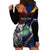 Australia and New Zealand ANZAC Day Hoodie Dress Tui Bird and Koala mix Maori and Aboriginal Pattern