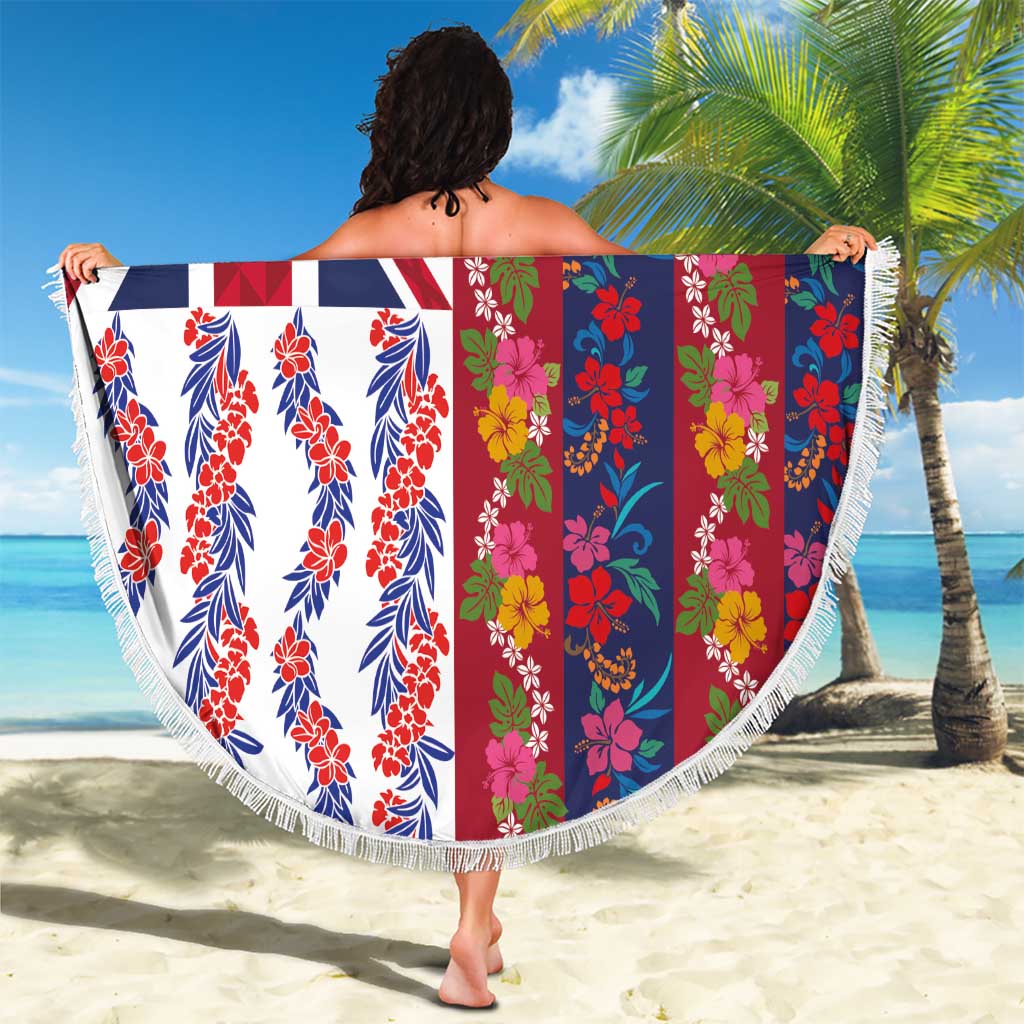 Hawaiian Lei Beach Blanket National Flag Striped Style
