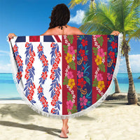 Hawaiian Lei Beach Blanket National Flag Striped Style