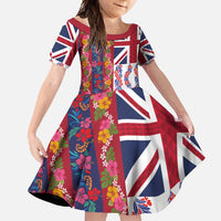 Hawaiian Lei Family Matching Off Shoulder Maxi Dress and Hawaiian Shirt National Flag Striped Style