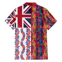 Hawaiian Lei Family Matching Summer Maxi Dress and Hawaiian Shirt National Flag Striped Style