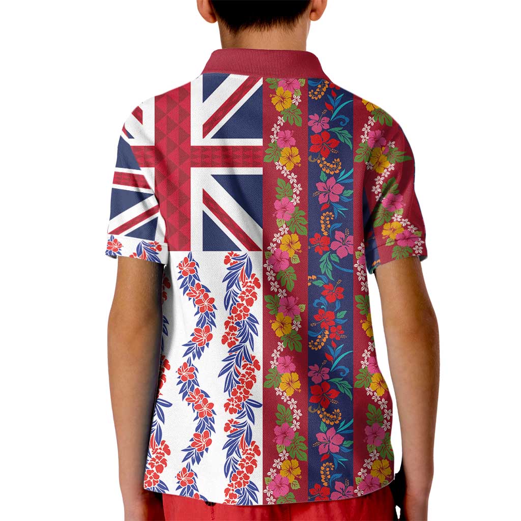 Hawaiian Lei Kid Polo Shirt National Flag Striped Style