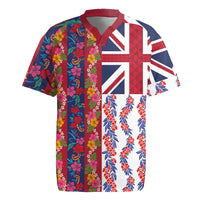 Hawaiian Lei Rugby Jersey National Flag Striped Style LT03 Red - Polynesian Pride