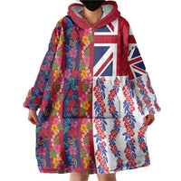 Hawaiian Lei Wearable Blanket Hoodie National Flag Striped Style