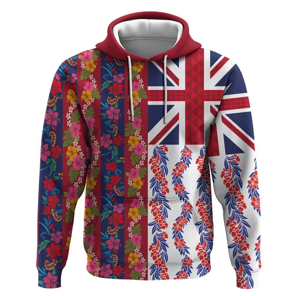 Hawaiian Lei Zip Hoodie National Flag Striped Style