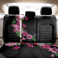Hawaiian Hibiscus and Art Polynesian Tattoo Back Car Seat Cover Black Color