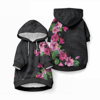 Hawaiian Hibiscus and Art Polynesian Tattoo Pet Hoodie