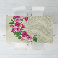 Hawaiian Hibiscus and Art Polynesian Tattoo Tablecloth Beige Color LT03 Beige - Polynesian Pride