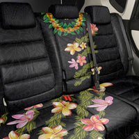 Hawaiian Lei Plumeria and Tropical Leaves Back Car Seat Cover Watercolor Style