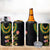 Hawaiian Lei Plumeria and Tropical Leaves 4 in 1 Can Cooler Tumbler Watercolor Style