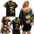 Hawaiian Lei Plumeria and Tropical Leaves Family Matching Off Shoulder Short Dress and Hawaiian Shirt Watercolor Style