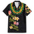 Hawaiian Lei Plumeria and Tropical Leaves Family Matching Off Shoulder Short Dress and Hawaiian Shirt Watercolor Style