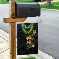 Hawaiian Lei Plumeria and Tropical Leaves Garden Flag Watercolor Style