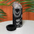 Hawaiian Lei Plumeria and Tropical Leaves 4 in 1 Can Cooler Tumbler Watercolor Style-Grayscale