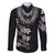 Hawaiian Lei Plumeria and Tropical Leaves Family Matching Off Shoulder Short Dress and Hawaiian Shirt Watercolor Style-Grayscale
