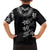 Hawaiian Lei Plumeria and Tropical Leaves Family Matching Tank Maxi Dress and Hawaiian Shirt Watercolor Style-Grayscale