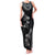 Hawaiian Lei Plumeria and Tropical Leaves Family Matching Tank Maxi Dress and Hawaiian Shirt Watercolor Style-Grayscale