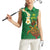 Hawaii Turtle Plumeria Flower Women Sleeveless Polo Shirt Polynesian Pattern Green Color