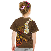Hawaii Turtle Plumeria Flower Kid T Shirt Polynesian Pattern Brown Color LT03 - Polynesian Pride