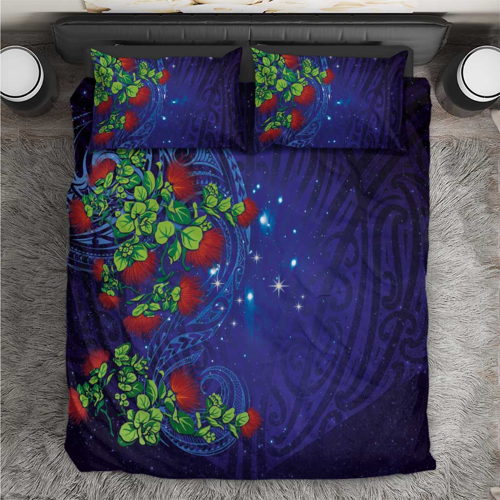 Matariki New Zealand Maori and Pohutukawa Bedding Set Galaxy Blue Sky Style