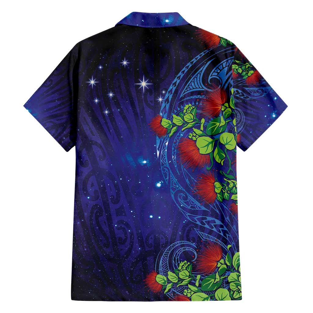 Matariki New Zealand Maori and Pohutukawa Family Matching Puletasi and Hawaiian Shirt Galaxy Blue Sky Style LT03 - Polynesian Pride