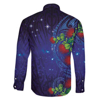 Matariki New Zealand Maori and Pohutukawa Family Matching Puletasi and Hawaiian Shirt Galaxy Blue Sky Style LT03 - Polynesian Pride