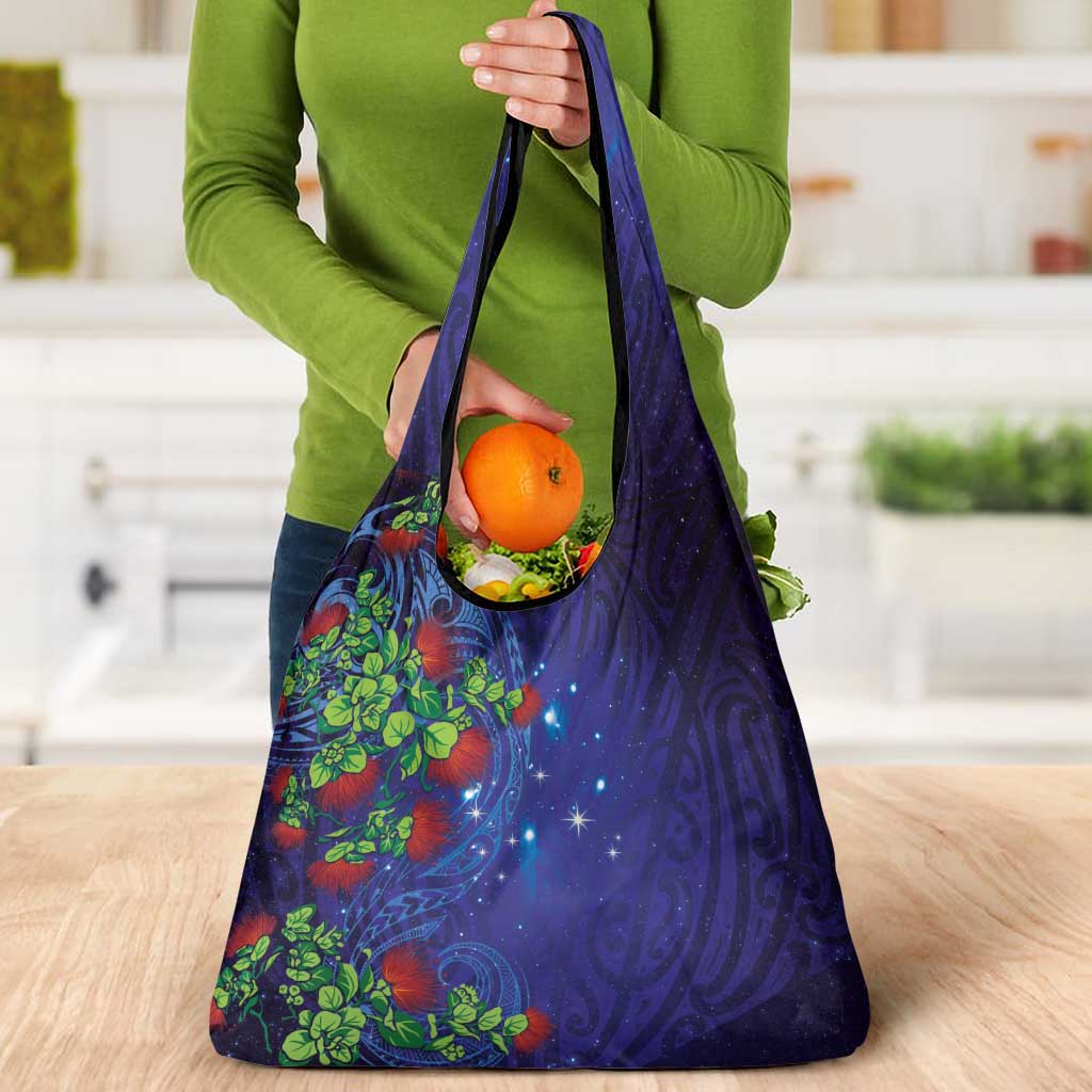 Matariki New Zealand Maori and Pohutukawa Grocery Bag Galaxy Blue Sky Style LT03 - Polynesian Pride