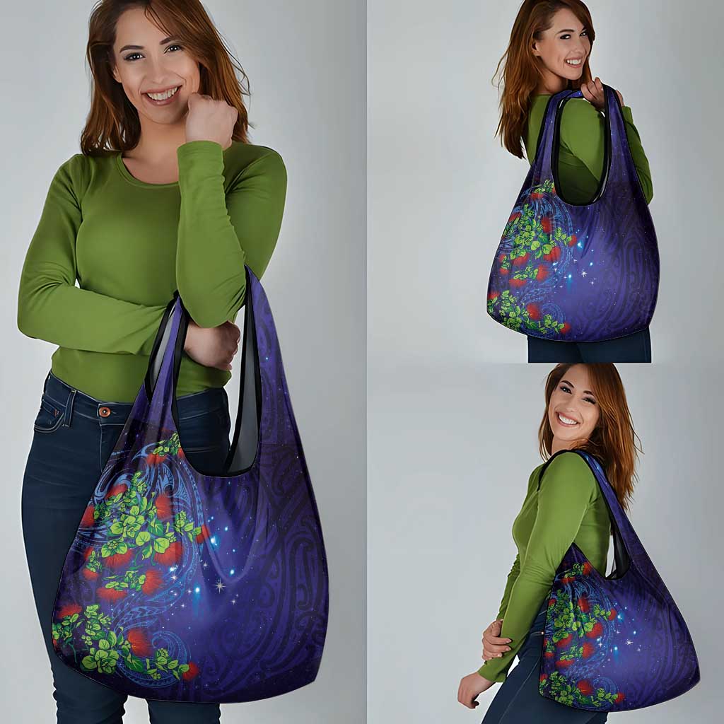 Matariki New Zealand Maori and Pohutukawa Grocery Bag Galaxy Blue Sky Style LT03 - Polynesian Pride