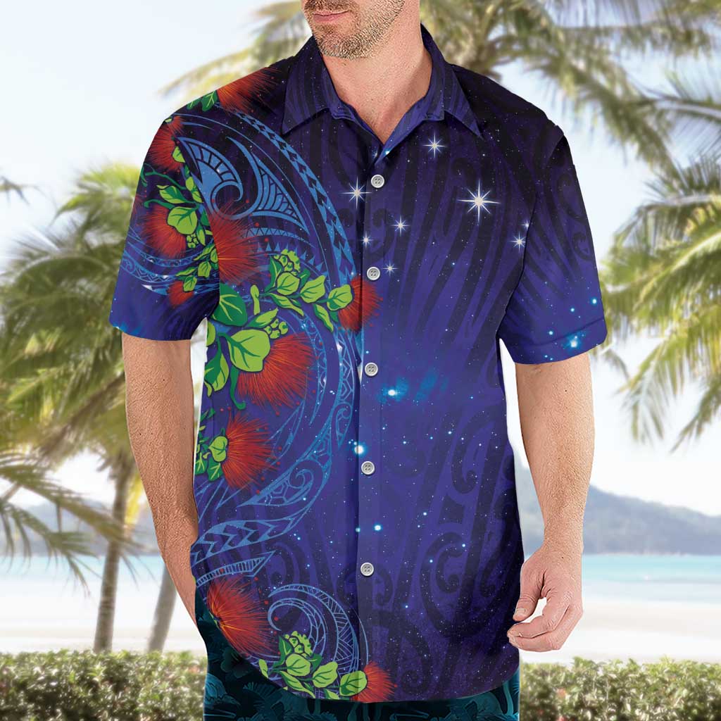 Matariki New Zealand Maori and Pohutukawa Hawaiian Shirt Galaxy Blue Sky Style LT03 - Polynesian Pride