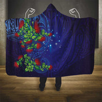 Matariki New Zealand Maori and Pohutukawa Hooded Blanket Galaxy Blue Sky Style LT03 - Polynesian Pride