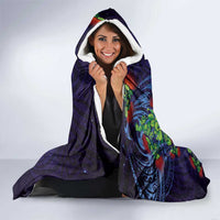 Matariki New Zealand Maori and Pohutukawa Hooded Blanket Galaxy Blue Sky Style LT03 - Polynesian Pride