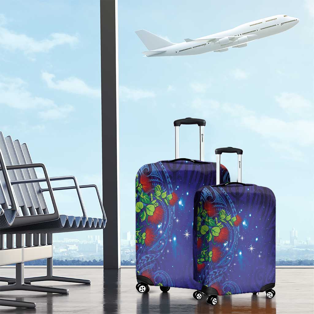 Matariki New Zealand Maori and Pohutukawa Luggage Cover Galaxy Blue Sky Style LT03 - Polynesian Pride
