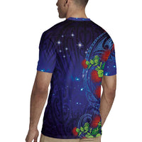 Matariki New Zealand Maori and Pohutukawa Rugby Jersey Galaxy Blue Sky Style LT03 - Polynesian Pride