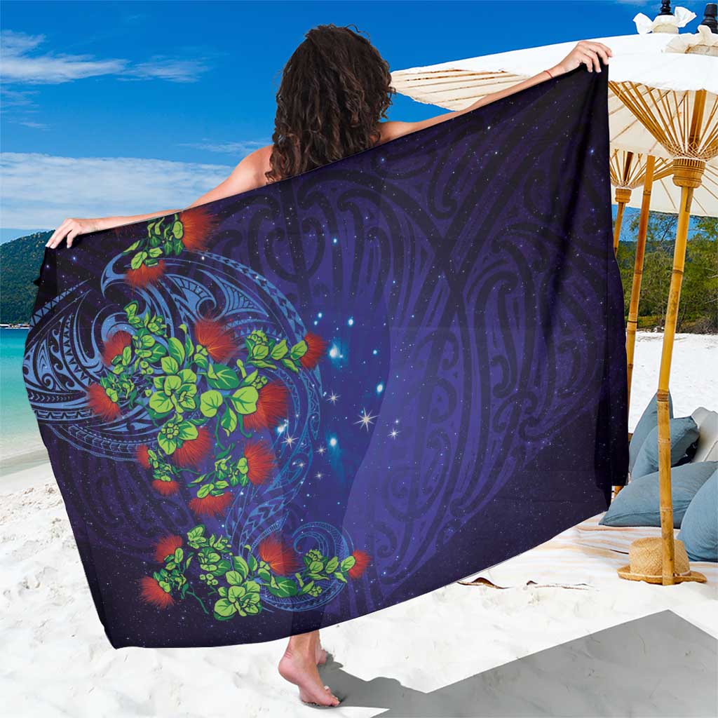 Matariki New Zealand Maori and Pohutukawa Sarong Galaxy Blue Sky Style