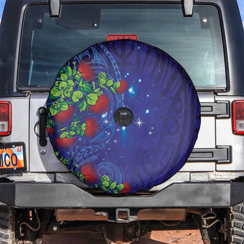 Matariki New Zealand Maori and Pohutukawa Spare Tire Cover Galaxy Blue Sky Style LT03 Blue - Polynesian Pride