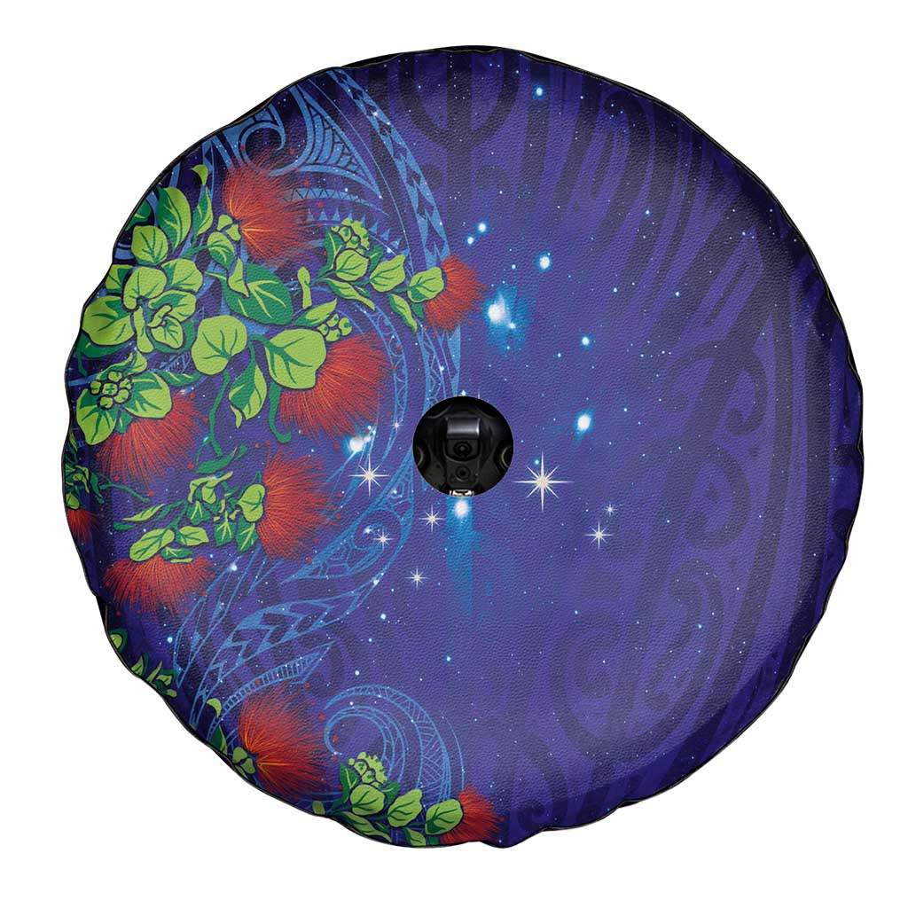 Matariki New Zealand Maori and Pohutukawa Spare Tire Cover Galaxy Blue Sky Style LT03 - Polynesian Pride