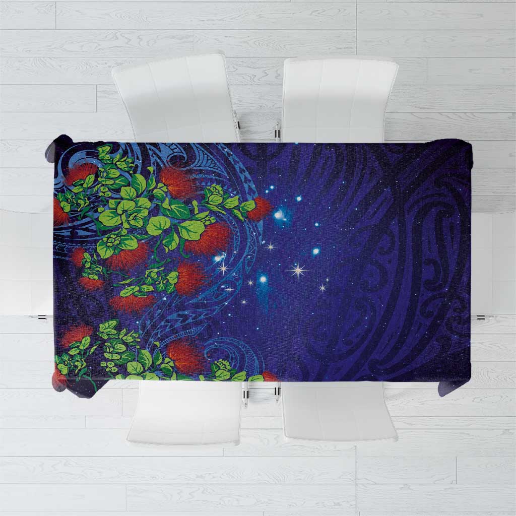 Matariki New Zealand Maori and Pohutukawa Tablecloth Galaxy Blue Sky Style