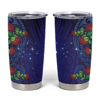 Matariki New Zealand Maori and Pohutukawa Tumbler Cup Galaxy Blue Sky Style LT03 Blue - Polynesian Pride
