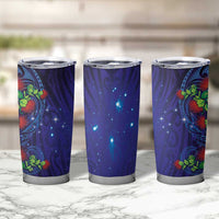 Matariki New Zealand Maori and Pohutukawa Tumbler Cup Galaxy Blue Sky Style LT03 - Polynesian Pride