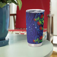 Matariki New Zealand Maori and Pohutukawa Tumbler Cup Galaxy Blue Sky Style LT03 - Polynesian Pride