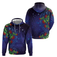 Matariki New Zealand Maori and Pohutukawa Zip Hoodie Galaxy Blue Sky Style LT03 - Polynesian Pride