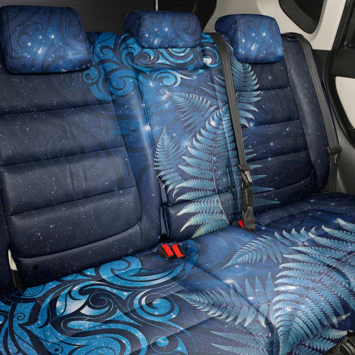 Matariki New Zealand Maori Silver Fern Back Car Seat Cover Galaxy Blue Sky Style