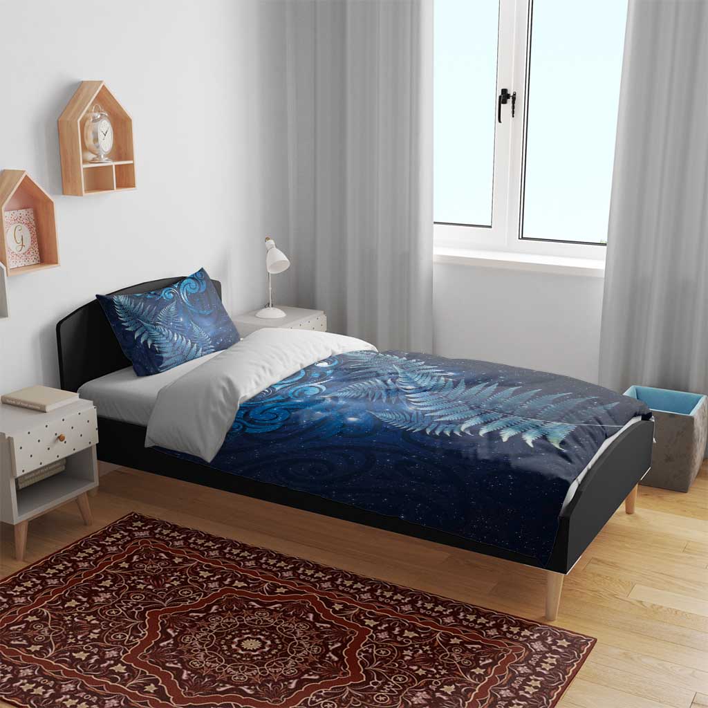 Matariki New Zealand Maori Silver Fern Bedding Set Galaxy Blue Sky Style