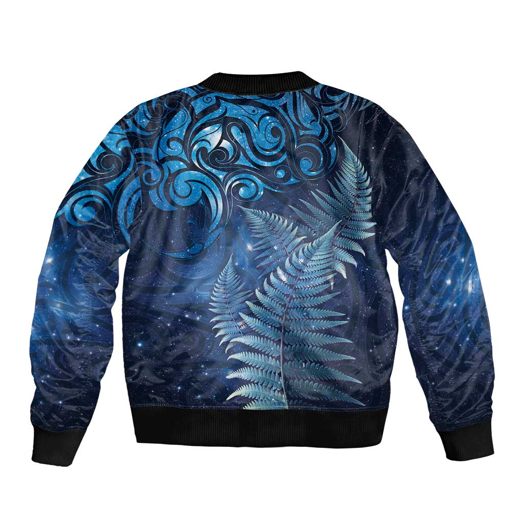 Matariki New Zealand Maori Silver Fern Bomber Jacket Galaxy Blue Sky Style LT03 - Polynesian Pride
