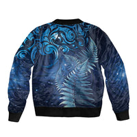 Matariki New Zealand Maori Silver Fern Bomber Jacket Galaxy Blue Sky Style LT03 - Polynesian Pride