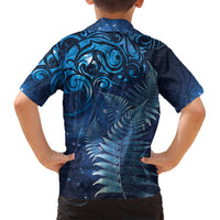 Matariki New Zealand Maori Silver Fern Family Matching Long Sleeve Bodycon Dress and Hawaiian Shirt Galaxy Blue Sky Style LT03 - Polynesian Pride