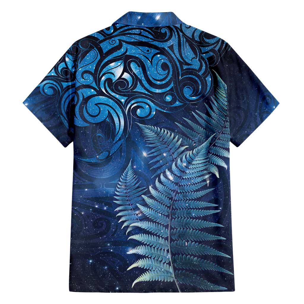 Matariki New Zealand Maori Silver Fern Family Matching Summer Maxi Dress and Hawaiian Shirt Galaxy Blue Sky Style LT03 - Polynesian Pride