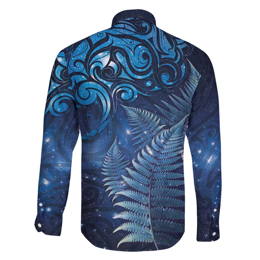 Matariki New Zealand Maori Silver Fern Family Matching Summer Maxi Dress and Hawaiian Shirt Galaxy Blue Sky Style LT03 - Polynesian Pride