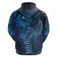 Matariki New Zealand Maori Silver Fern Hoodie Galaxy Blue Sky Style LT03 - Polynesian Pride
