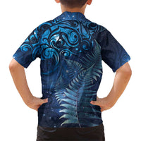 Matariki New Zealand Maori Silver Fern Kid Hawaiian Shirt Galaxy Blue Sky Style LT03 - Polynesian Pride